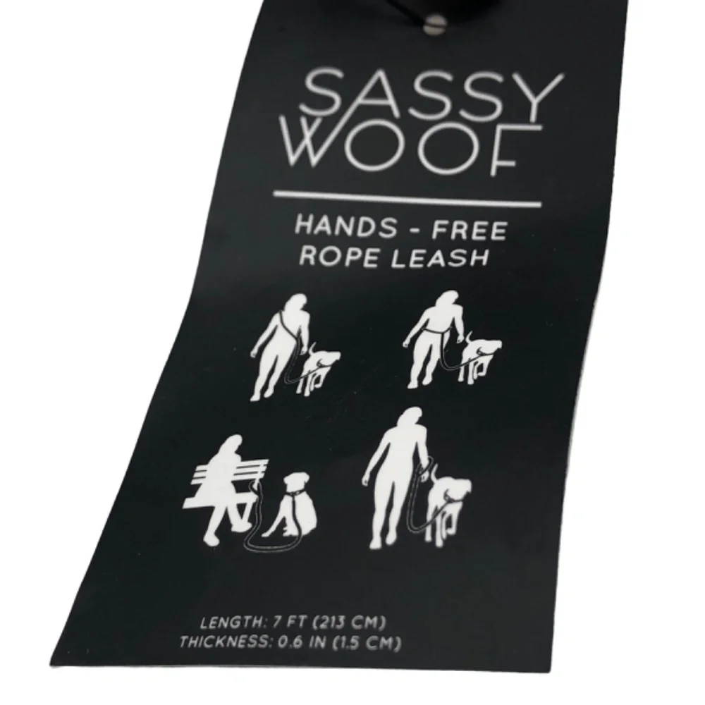 DOG ROPE LEASH Sassy Woof Hands-Free Rope Cord Leash 7ft